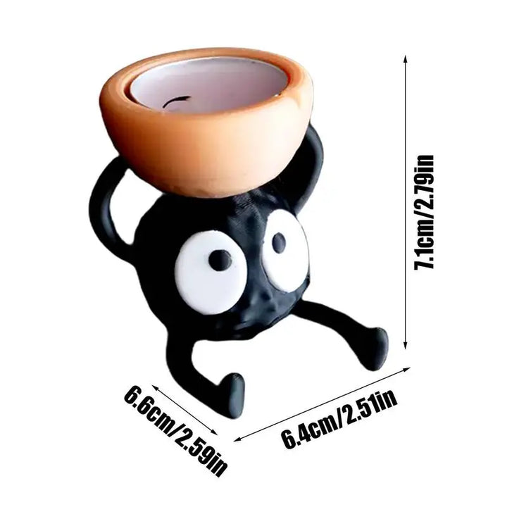 Briketta Glow Bougeoir en forme de brique | 7,1 × 6,4 × 6,6 cm | Design moderne en 3D | Noir