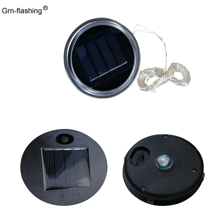 LumiDeck Solar-Couvercle Guirlande Lumineuse | Étanche & Commandée par la Lumière | Pour Décoration en Verre & Éclairage de Jardin