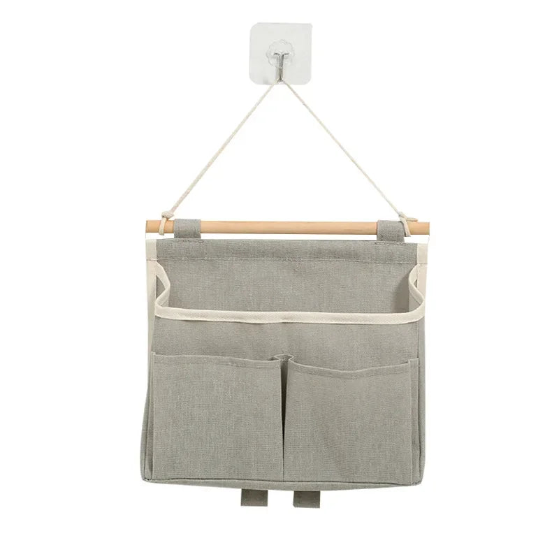 Stowella Sac de rangement mural en lin | Imperméable & gain de place | Organisateur suspendu pour sous-vêtements & petits objets – 23×6×25 cm