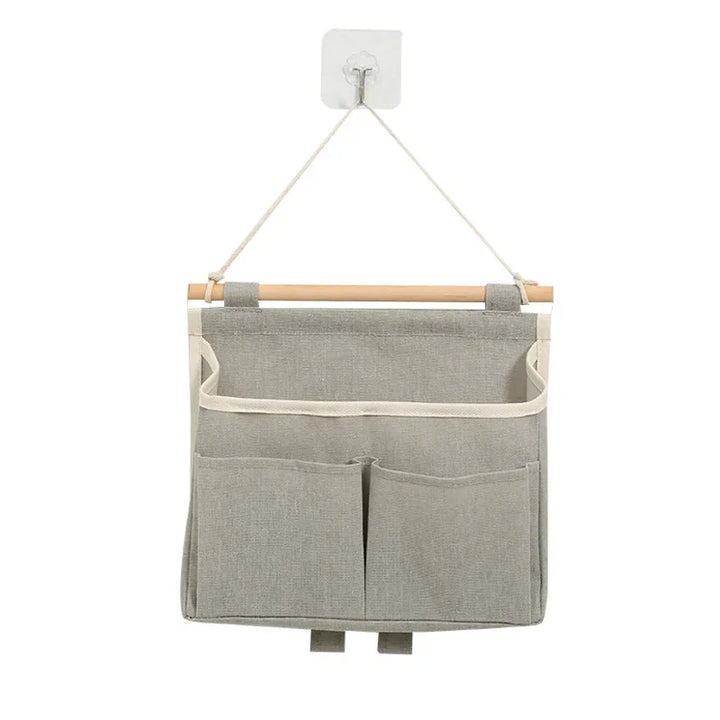 Stowella Sac de rangement mural en lin | Imperméable & gain de place | Organisateur suspendu pour sous-vêtements & petits objets – 23×6×25 cm