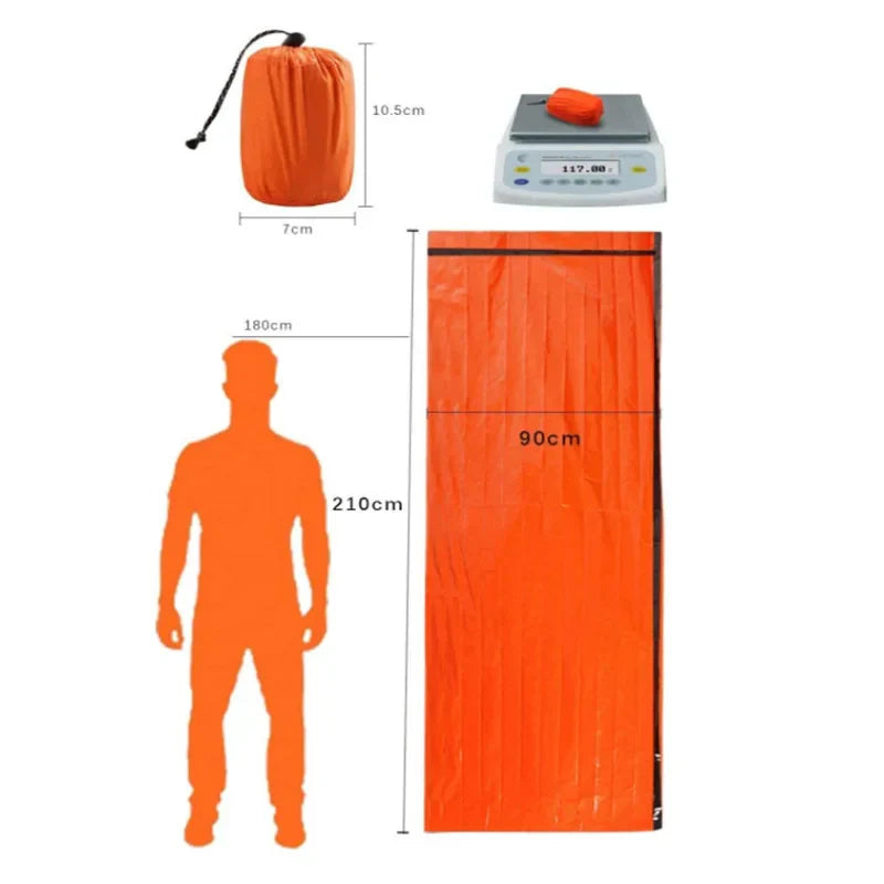 ThermoSafe Bivy | Sac de couchage d'urgence | Imperméable & Réfléchissant à la chaleur | Ultra léger pour le camping et les interventions de secours