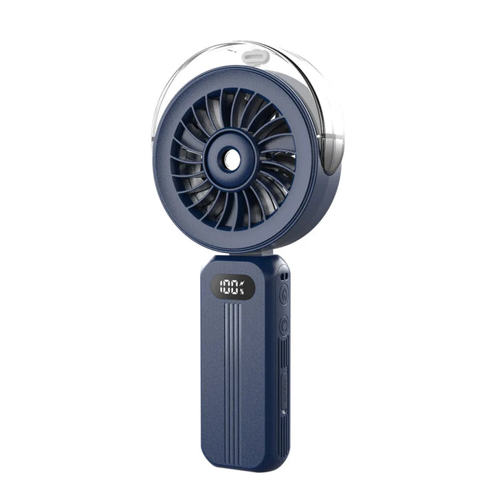 Mini-Ventilateur Breezora Pro | Pliable & Portable | Avec Fonction Spray & Chargement USB | Pour Main, Bureau & Collier