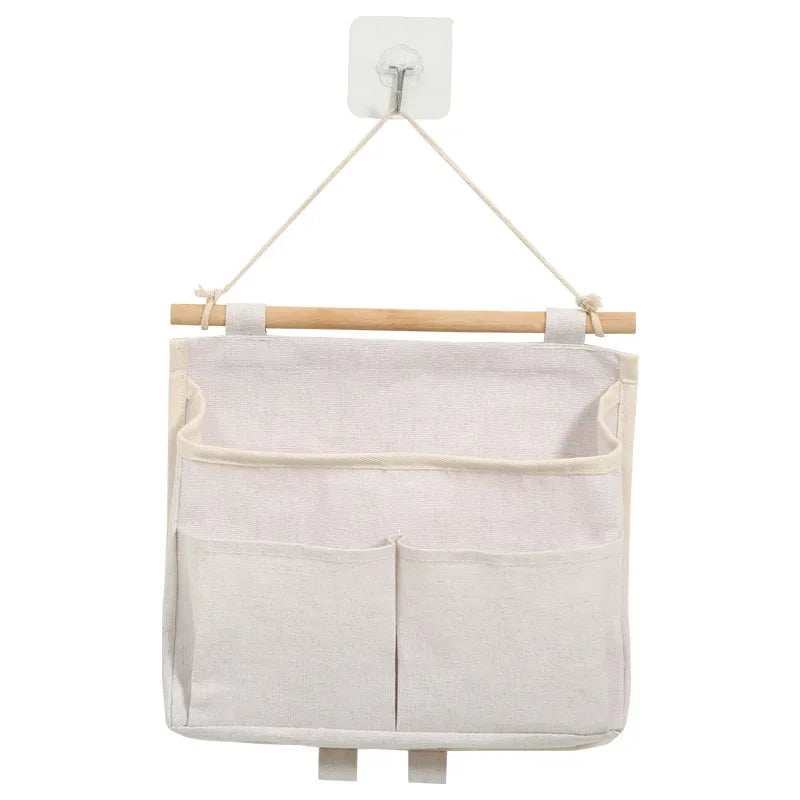 Stowella Sac de rangement mural en lin | Imperméable & gain de place | Organisateur suspendu pour sous-vêtements & petits objets – 23×6×25 cm