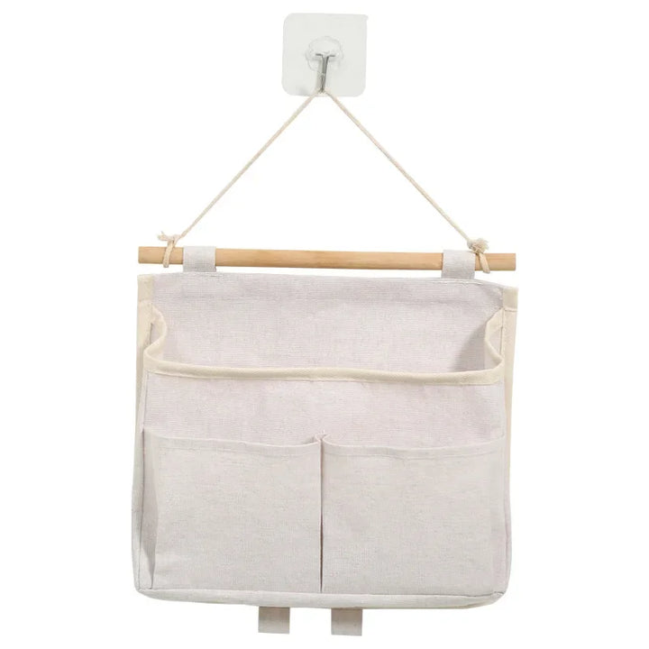 Stowella Sac de rangement mural en lin | Imperméable & gain de place | Organisateur suspendu pour sous-vêtements & petits objets – 23×6×25 cm