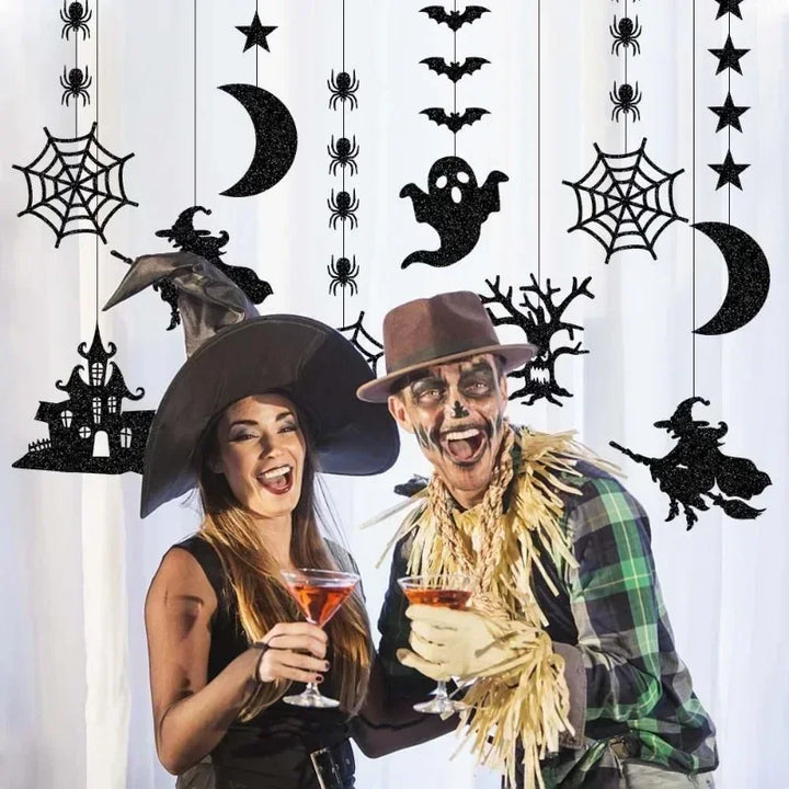 HexaSpook Décoration Suspendue | Set de Halloween 6 pièces | Fantômes & Sorcières | Pour Maison & Fête
