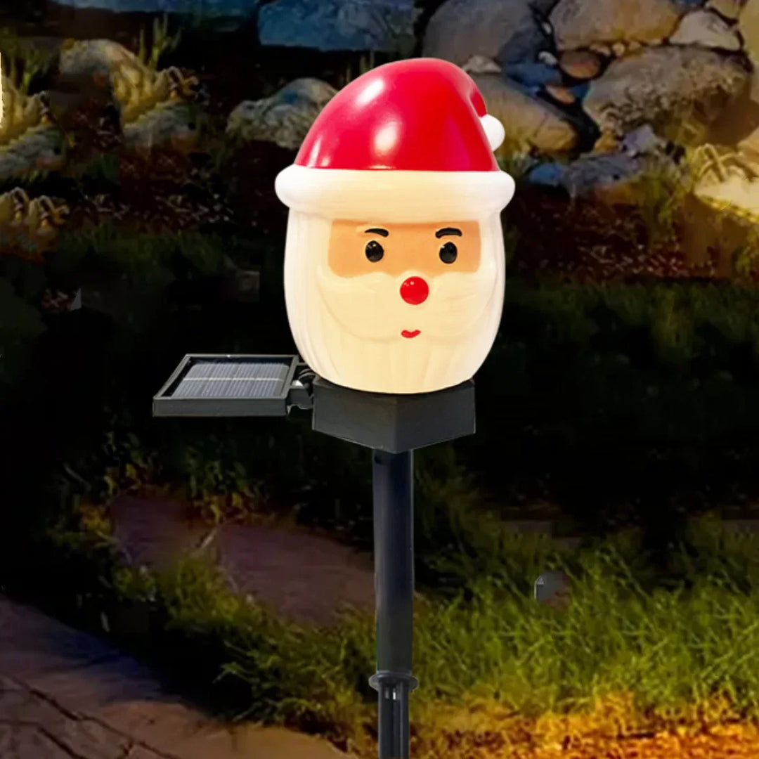 Lampe de jardin solaire | Père Noël & Bonhomme de neige | Lumière d'extérieur LED | Étanche & Extérieur