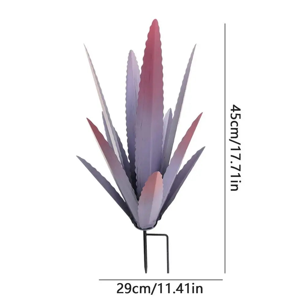 Floraza Métal Agave Sculpture | Décoration de jardin artisanale | Résistante aux intempéries & Élégante | 29 × 29 × 45 cm