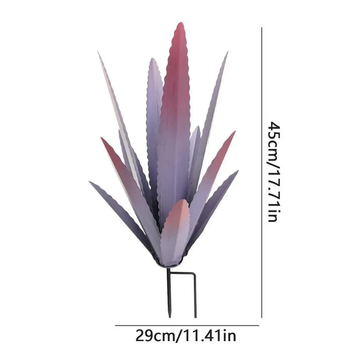 Floraza Métal Agave Sculpture | Décoration de jardin artisanale | Résistante aux intempéries & Élégante | 29 × 29 × 45 cm
