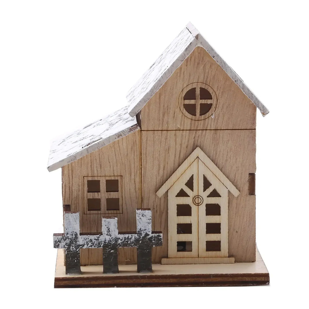 Maison en bois LED WinterLicht | Mini village de Noël | Décoration en bois lumineuse | 8×7×9,5 cm