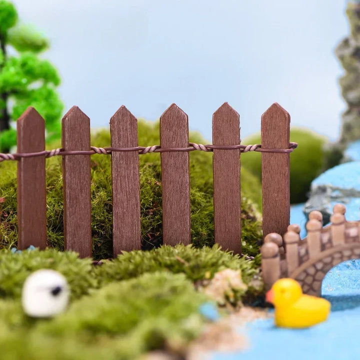 MiniWooda | Mini-Clôture en Bois | 90×5 cm | Décoration DIY pour Jardins de Fées & Maisons de Poupées