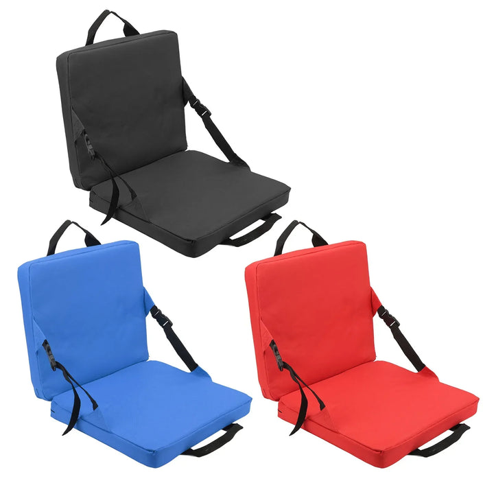 SITPURE Chaise pliante avec dossier | Coussin de siège rembourré | Compacte et confortable pour le stade, la plage et le parc