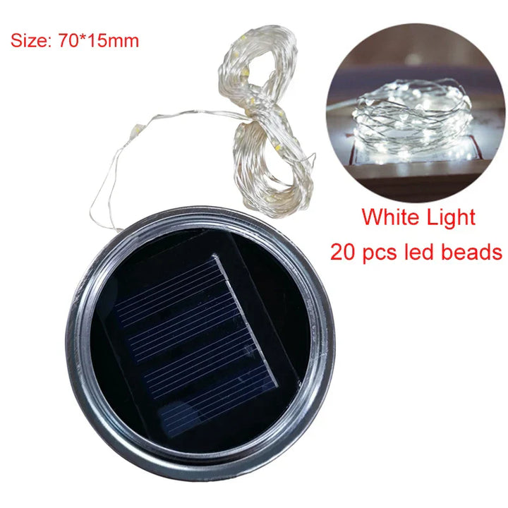 LumiDeck Solar-Couvercle Guirlande Lumineuse | Étanche & Commandée par la Lumière | Pour Décoration en Verre & Éclairage de Jardin