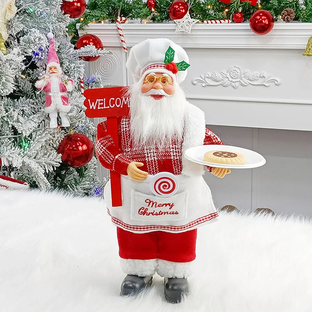 Festivaro | Figurine de Noël Père Noël | Debout & Assis | 30 × 10 × 17 cm | Décoration de Noël soigneusement conçue pour la table, la cheminée & le bureau