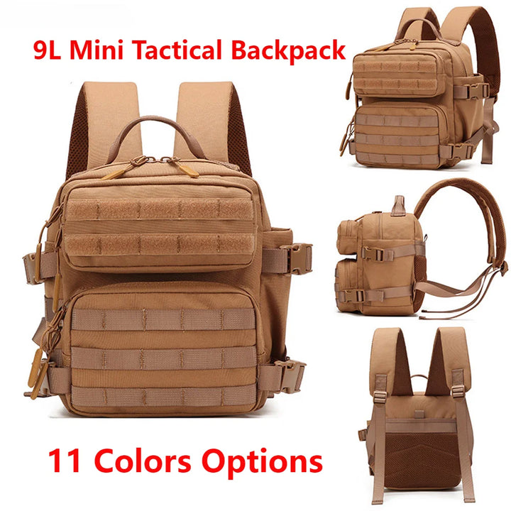 Tactivo Mini-Sac à Dos 9L | Sac à Dos MOLLE pour Activités de Plein Air | Compact & Résistant | Pour Randonnée, Camping & EDC