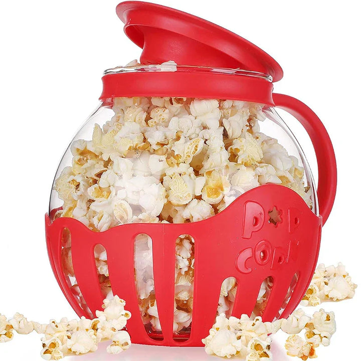 Popurella Préparateur de Popcorn au Micro-ondes en Verre Borosilicaté | Résistant à la Chaleur & Réutilisable | 1 pièce | environ 400 g