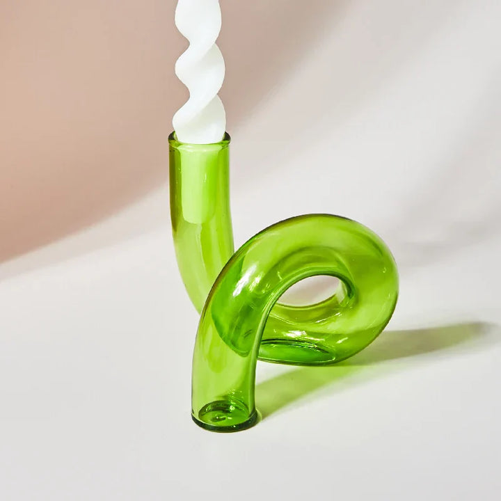VetroLume | Vase en Verre Fait Main | Verre Borosilicaté Transparent | Vase Décorative Ø12 × H11 cm