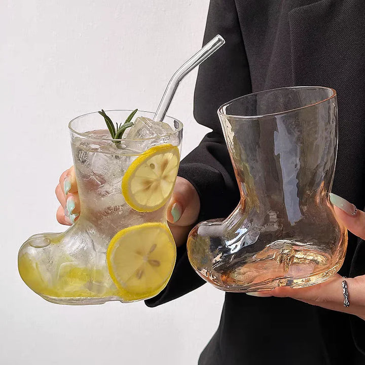 ProstStiefel Verre à bière en forme de botte | 300 ml | Verre de fête traditionnel | Verre de qualité robuste | 12×8×5 cm