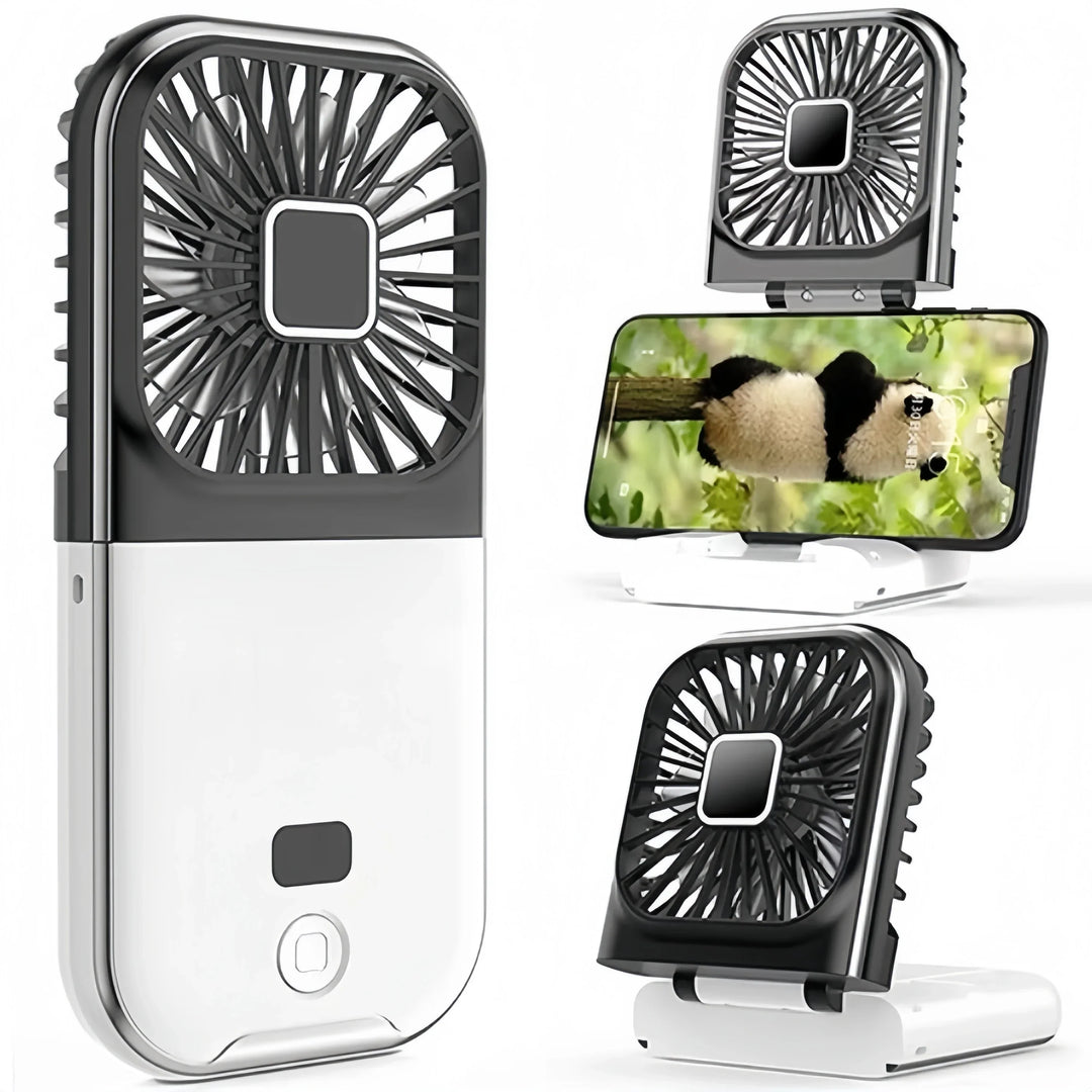 Luftigo Ventilateur USB Portable | Affichage Numérique | Fonction de Rotation Inversée & Modes de Vent Multiples | Compact & Rechargeable