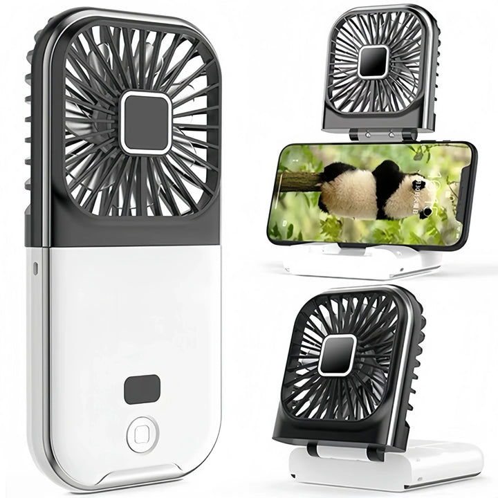 Luftigo Ventilateur USB Portable | Affichage Numérique | Fonction de Rotation Inversée & Modes de Vent Multiples | Compact & Rechargeable