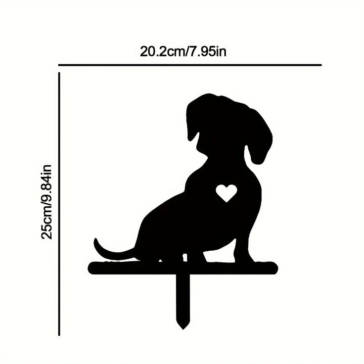 Jardinier TikiPaw | Chien en design Tiki | Figurine décorative en métal | Résistant aux intempéries & Fait main