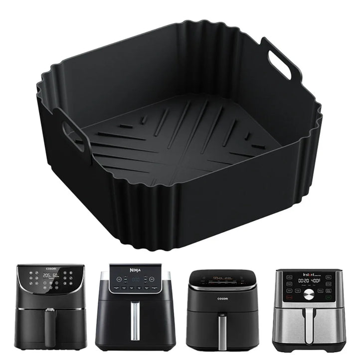 CrispEase | Insert en silicone pour friteuses à air chaud | Réutilisable & Antiadhésif | Ø 22,5 cm | Pour modèles de 5 à 8 QT