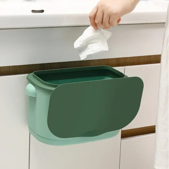 Poubelle murale Cleanvero | Avec couvercle | Suspendue et gain de place | Pour cuisine et salle de bain | Grand volume