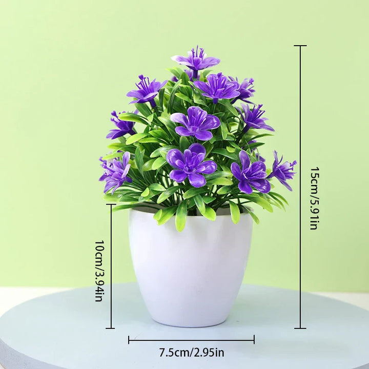 BlütenCharm Fleur Artificielle | Prunier à Cinq Pétales | 7,5×7,5×15 cm