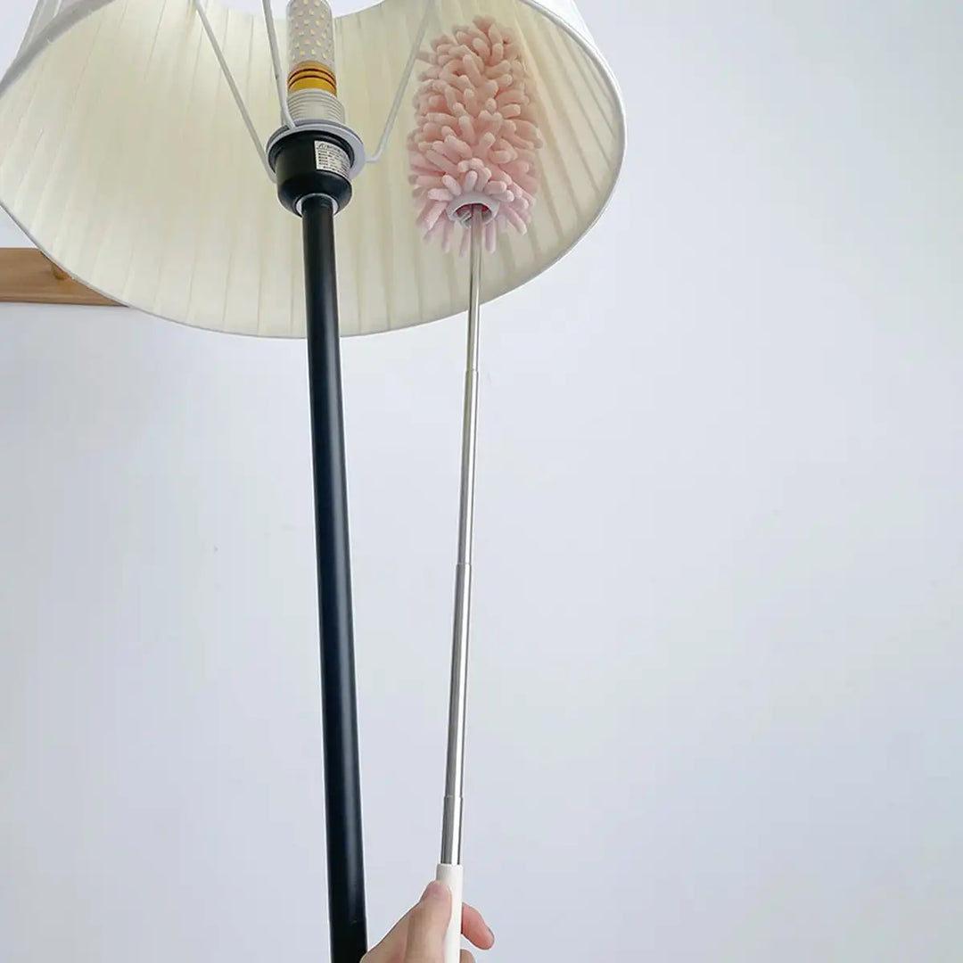 DUSTELLA Duster télescopique | Extensible jusqu'à 80 cm | Microfibre chenille & poignée en acier inoxydable – Pour plafonds, meubles et coins
