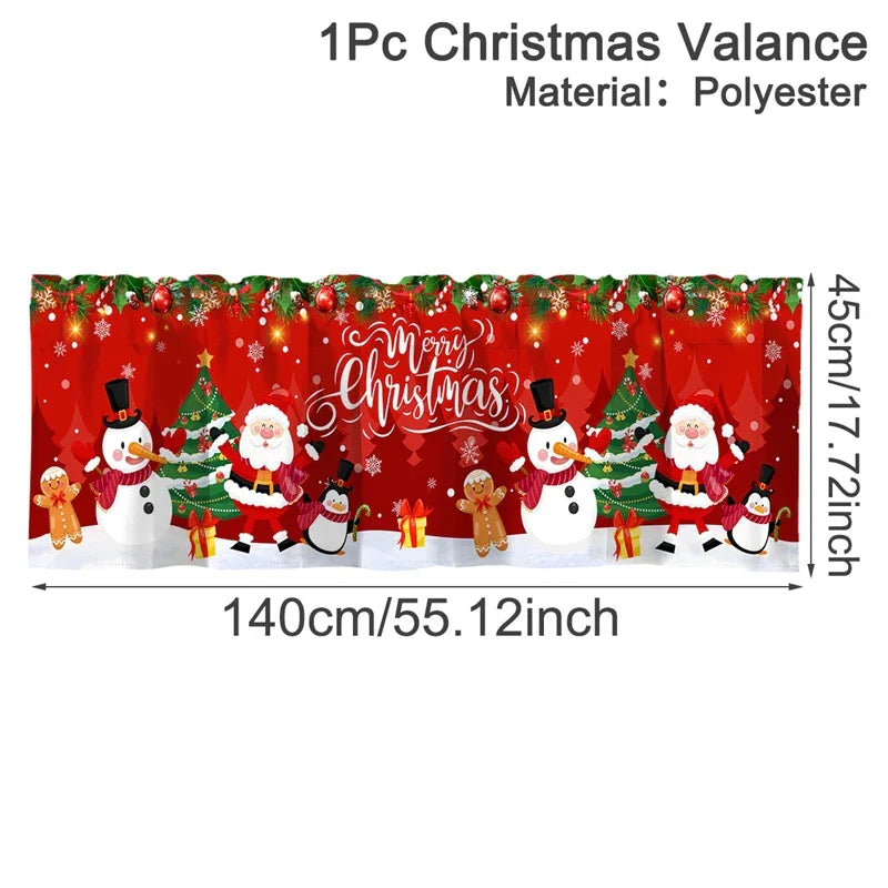 Rideaux courts de Noël NoëlHome | Décoration festive pour fenêtres | 100 % Polyester | Pour cuisine et salle de bain | Collection de Noël 2025