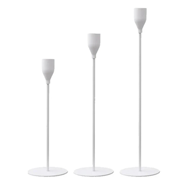 Ensemble de porte-bougies Luméa (3 pièces) | Design européen | Métal | 24–34 cm