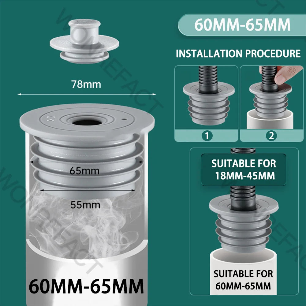 Joint de drainage en silicone DRAINLOK | Stop odeurs & protection contre les insectes | Pour tuyaux de 3,5 à 7,5 cm | Set de 2