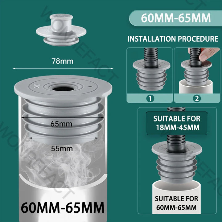 Joint de drainage en silicone DRAINLOK | Stop odeurs & protection contre les insectes | Pour tuyaux de 3,5 à 7,5 cm | Set de 2