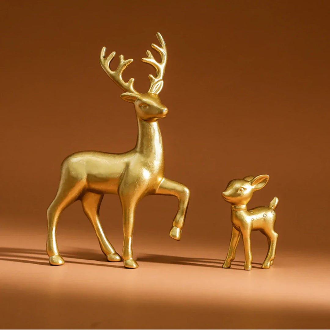 Figurine Décorative DeerHug | Ensemble de 2 Cerfs & Faons | Sculptures Adorables pour Chambre d'Enfant & Noël | Accessoire de Décoration