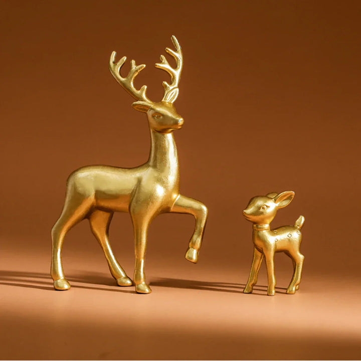 Figurine Décorative DeerHug | Ensemble de 2 Cerfs & Faons | Sculptures Adorables pour Chambre d'Enfant & Noël | Accessoire de Décoration