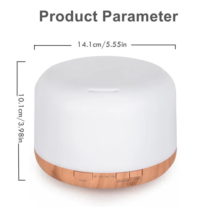 Diffuseur d'arôme Mini Aromora | 500 ml | Aspect bois | Ultrason & veilleuse LED | Fonctionnement USB