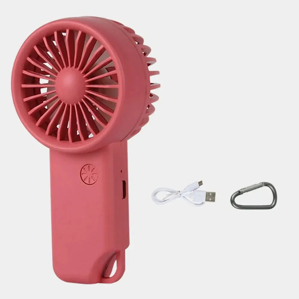 Brisola Mini Ventilateur à Main avec Chargement USB | 3 Vitesses & Affichage LED | Ventilateur Portable à Batterie pour Bureau, Voyage & Sport