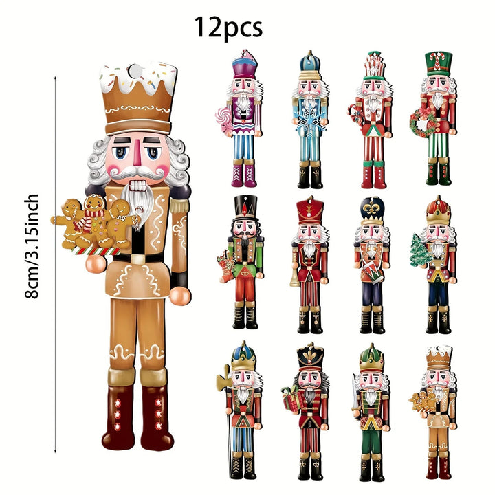 NutraWood Décorations de Casse-Noisette 12 pièces | Figurines en bois faites à la main | Décorations de Noël & déco | Traditionnelles & Charmantes