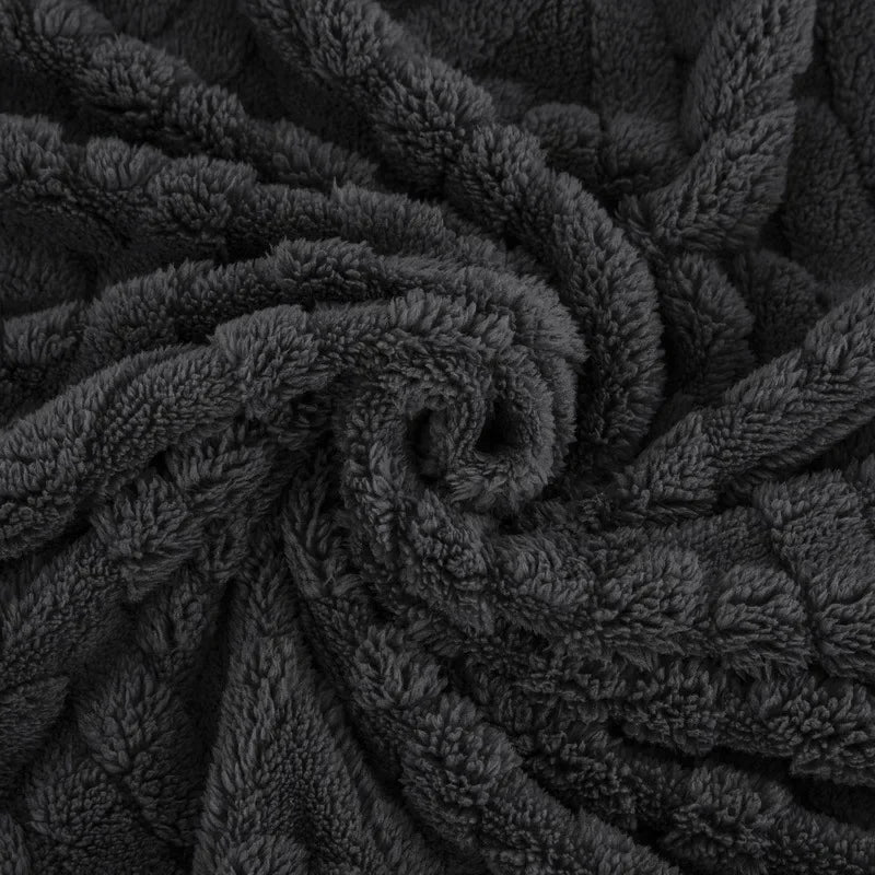 Couverture en Fleece Jacquard CozyWeave | Simple & Double Face | Doux Fleece Tafu & Shu en Coton | Pour l'Automne & l'Hiver