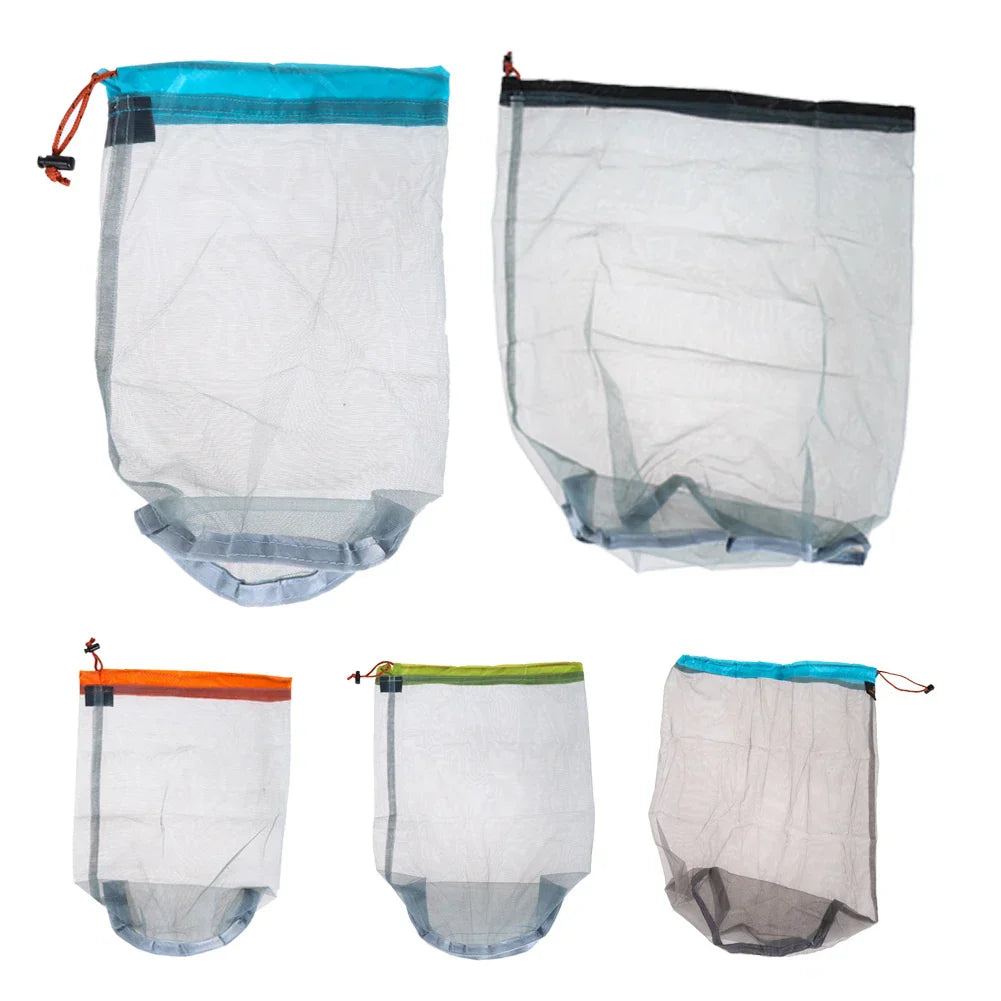 TrekSack MeshLite Sac en Maille Ultra Léger | Sac à Dos Respirant avec Cordon de Serrage | Différentes Tailles S–XXL | Pour la Randonnée, le Camping & les Voyages