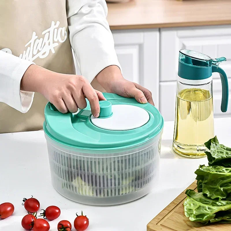 Essoreuse à salade Friscola SpinFresh | Essoreuse à légumes et salades vertes | Essoreuse manuelle avec passoire et bol | Pour laver et sécher la salade