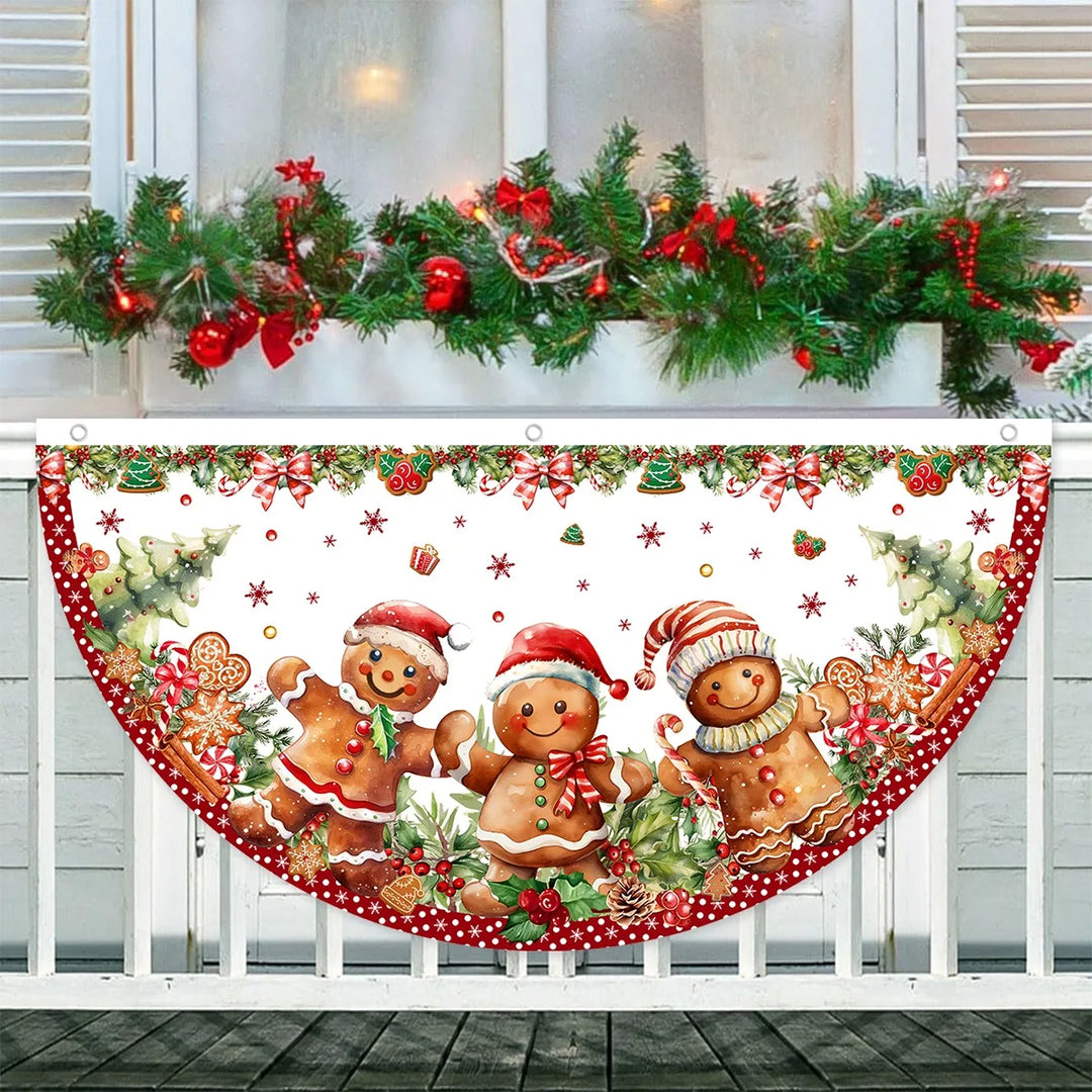 Bannière de Noël Festona en Demi-Cercle | Extérieur & Intérieur | Résistante aux Intempéries & Réutilisable | Noël & Nouvel An 2026