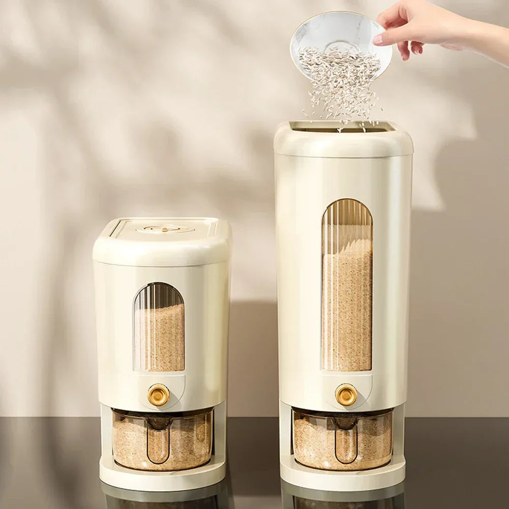 Distributeur de riz et de céréales GrainGuard | 5 kg / 10 kg | Automatique & Résistant aux insectes | Hermétique & Hygiénique