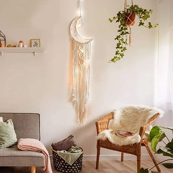 Tapis mural en macramé BohoLoom | 96×20 cm | Macramé fait main au style bohème
