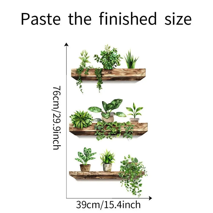 Autocollant mural GreenVista | Design de pot de fleurs | Autocollant et réutilisable | 76 x 39 cm