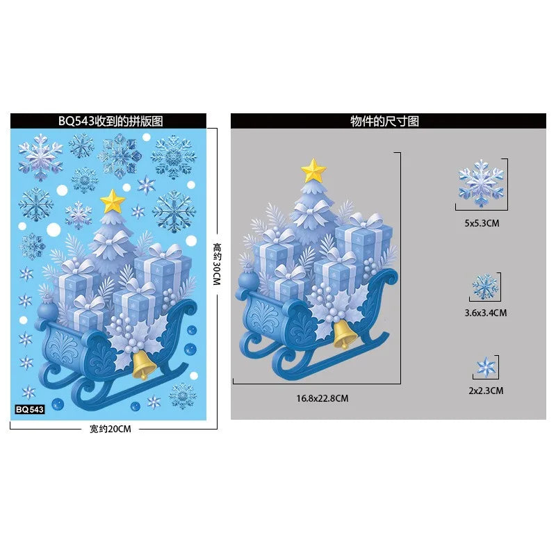 Frostella | Autocollants de fenêtre de Noël | Bonhomme de neige, Père Noël & Flocons de neige | Réutilisables & sans résidu | Pour verre & miroir