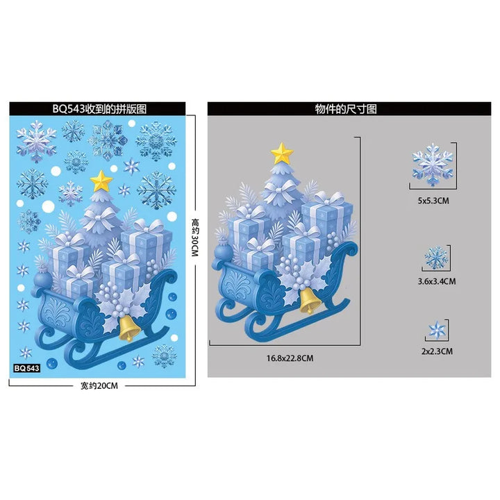 Frostella | Autocollants de fenêtre de Noël | Bonhomme de neige, Père Noël & Flocons de neige | Réutilisables & sans résidu | Pour verre & miroir