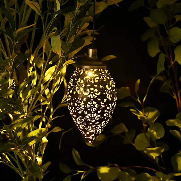 Lumivis SolArt Lampe de jardin solaire en forme de goutte | Étanche & effet de projection | Métal | Pour balcon, terrasse & extérieur