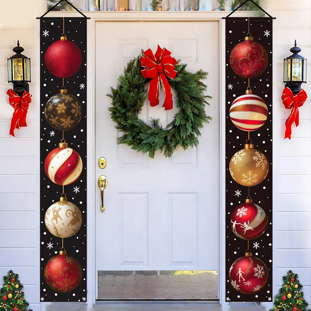 Bannière de porte de Noël | Écriture Joyeux Noël | Décoration suspendue pour la maison | Décoration de porte festive 2025/2026