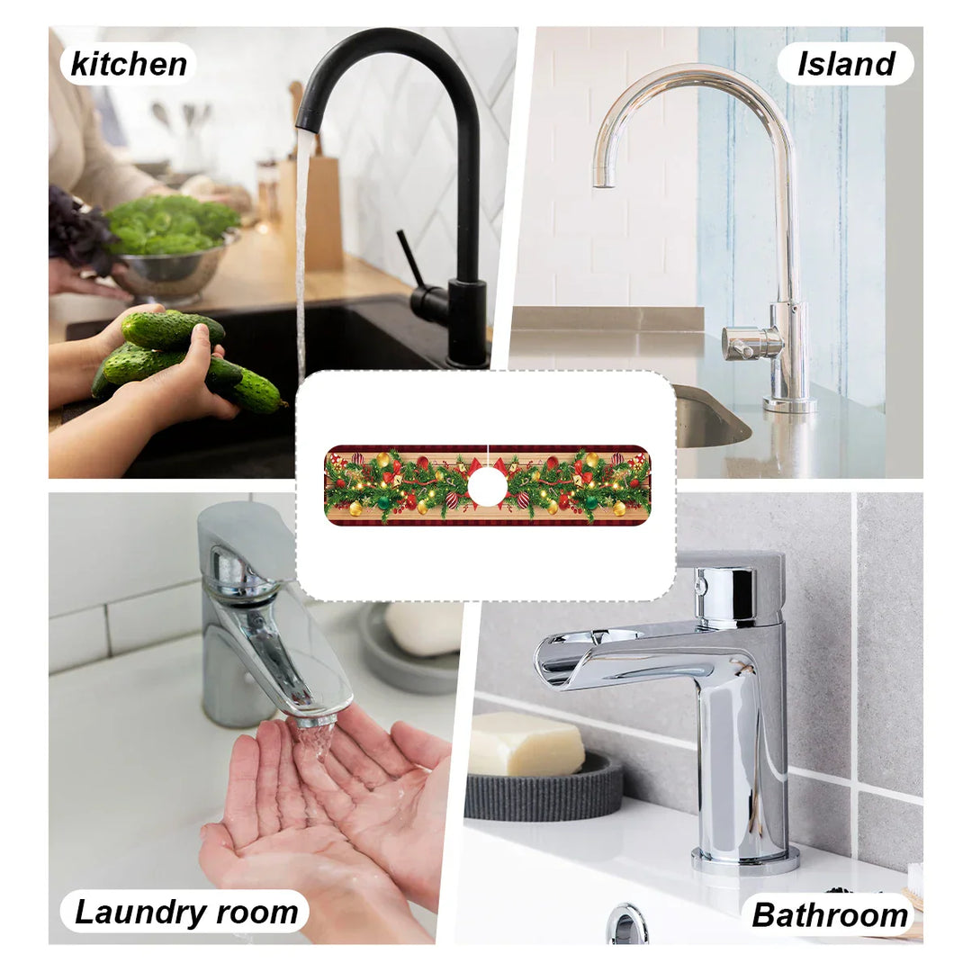 Tapis de lavage de Noël Nordivelle | Absorbant & Antidérapant | Lavable | Décoration de Noël festive pour la cuisine & la maison