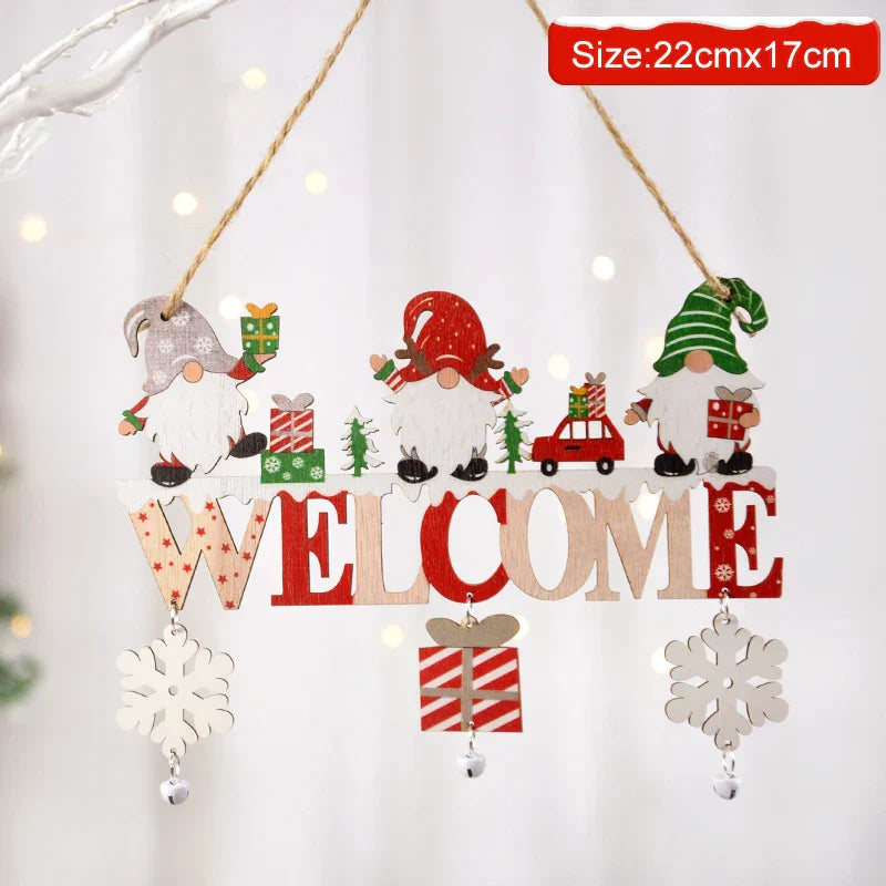Décoration de Noël Gnome Nordique | Bois | Père Noël fait main | Décoration pour arbre, porte & maison